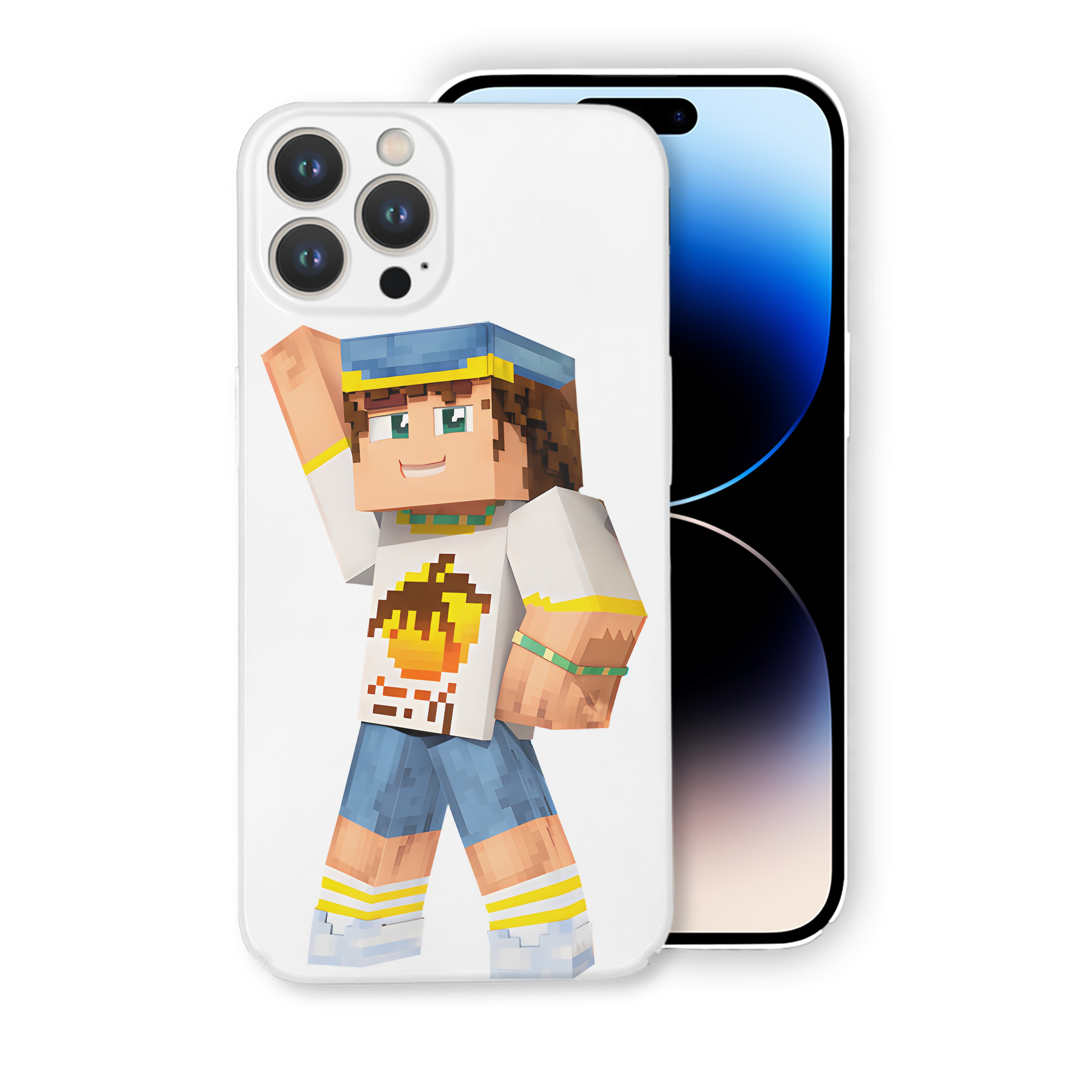 （画像用） マインクラフト ブロックの世界 Minecraft MC Block world 【iPhone 14シリーズ対応】ハードケース